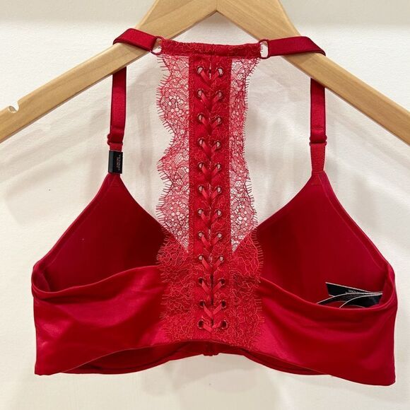 Victoria’s Secret So Obsessed Red Lace-Up Back Bra - Picture 1 of 7